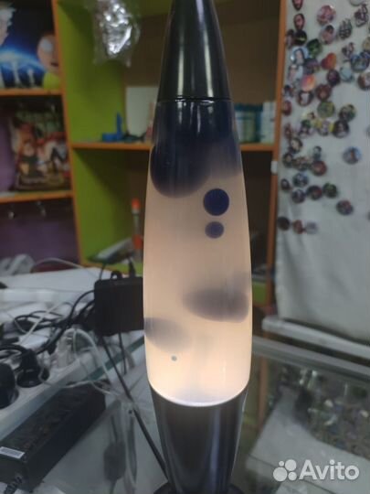 Лава лампа 41 см корп черный,лампа синий