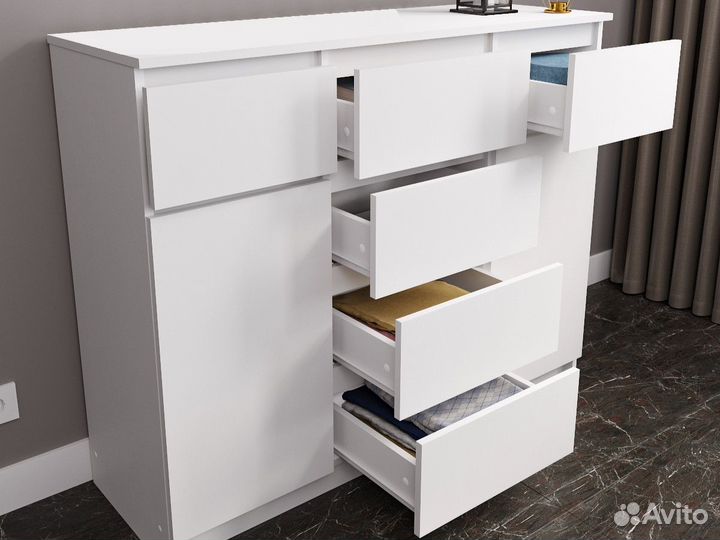 Белая тумба Комод под телевизор Современный стиль