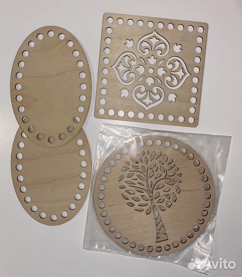 Новые деревянные донышки для корзин 5 штук