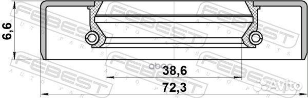 Сальник привода 38.6X72.3X6.6 95GDY-40720707X F