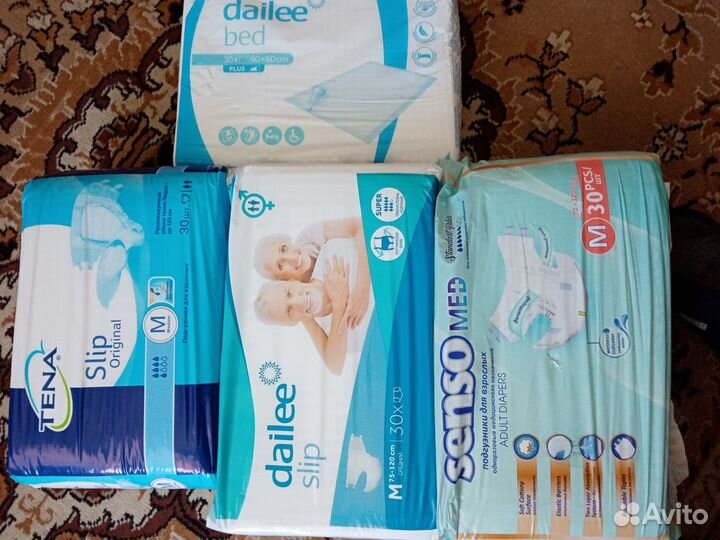 Пеленки и памперсы М сени, тена,сенсо мед