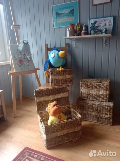 Коробка плетенная для хранения. Набор 4 шт