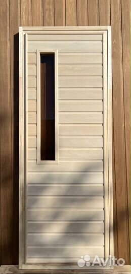 Дверь для бань и саун (1800х700) вставка стекло