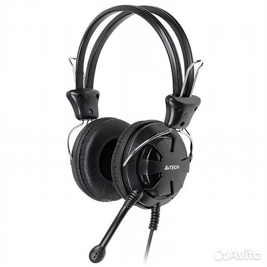 Наушники с микрофоном A4Tech HS-28 черные, mini jack 3.5 mm