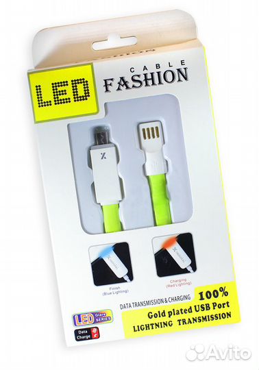 Кабель USB- microUSB T8K-05-S LED-подсветка, 46869