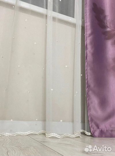 Тюль сетка с вышивкой жемчуг. Новая