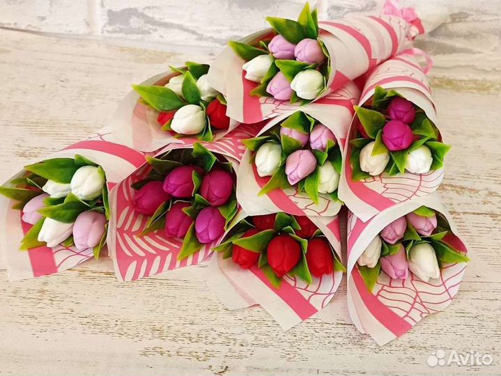 Букет тюльпанов из мыло ручной работы - 8 марта