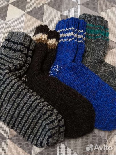 Носки шерстяные вязаные мужские