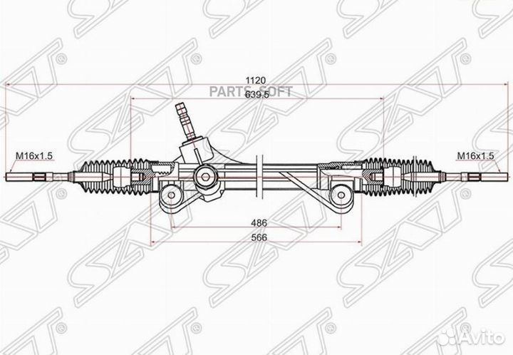SAT ST-45510-48010 Рейка рулевая toyota highlander