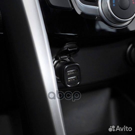 Адаптер автомобильный 2хUSB 2.1А, 12/24В