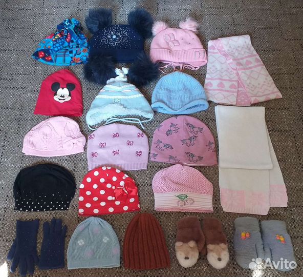 Шапки детские для девочки 14шт.пакетом.Цена за всё