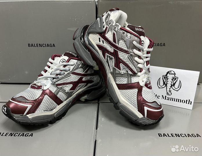 Balenciaga Runner white, dark red, grey and black