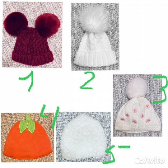 Шапки детские разные размеры