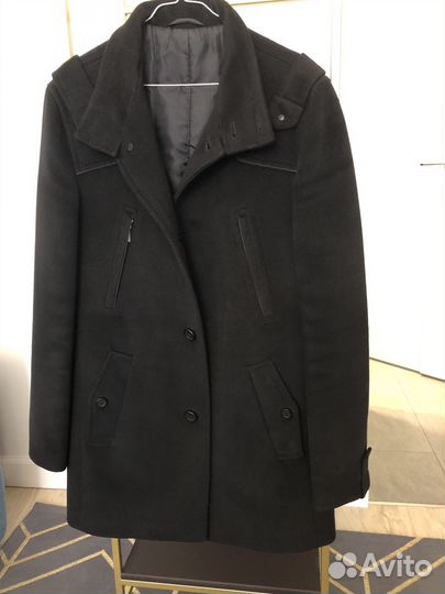 Пальто мужское шерсть черное Donatto city