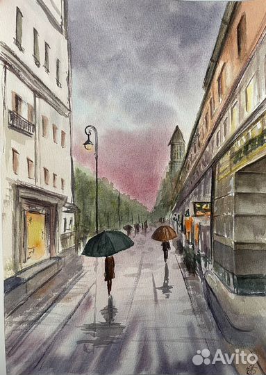 Картина акварель А4