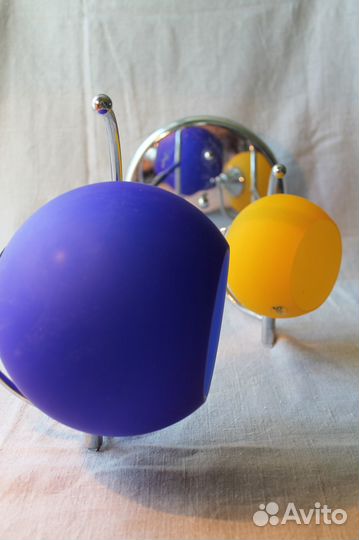 Люстра потолочная цветная два плафона