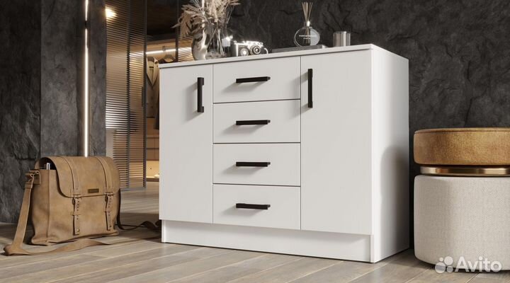 Комод К1000-2Д белый