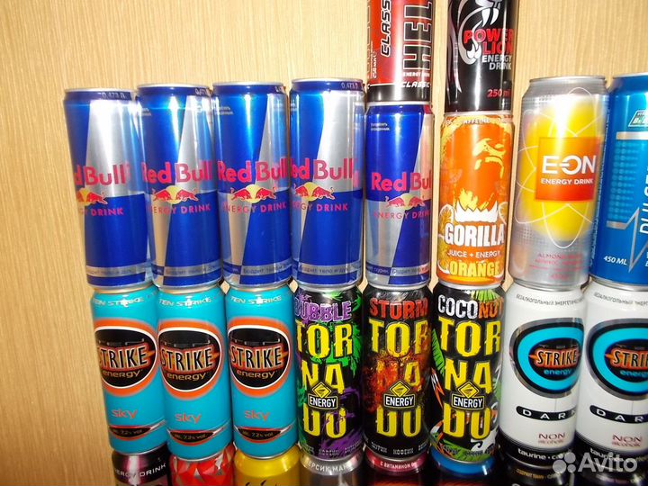 42 шт. Пустая банка от энергетического напитка