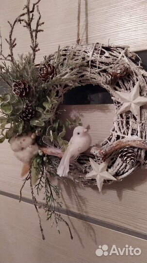 Новогодний венок ручной работы