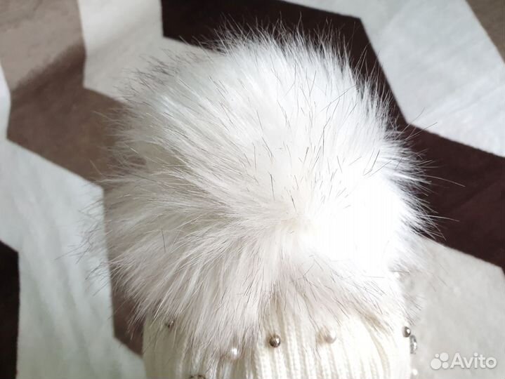 Зимняя шапка на флисе для девочки 54 на 6-10 лет