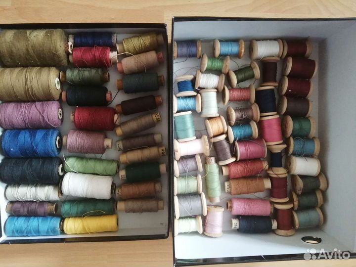 Нитки натуральный шёлк 33А,65А, капрон СССР