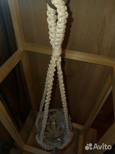 Кашпо для цветов подвесное макраме