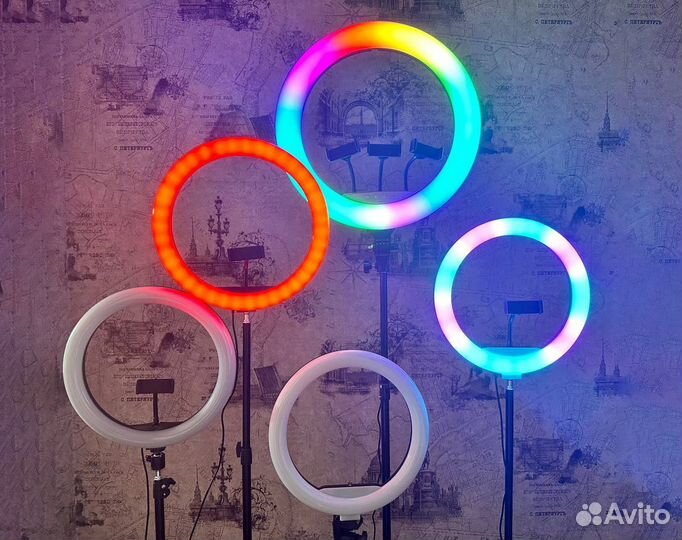 Кольцевые лампы RGB 33-45 см