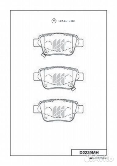 Kashiyama D2239MH Колодки тормозные (с антискрипной пластиной)