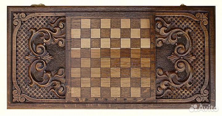 Нарды резные Двуглавый орел 62 х 62 см Бук Армения 62566