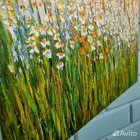 Ромашки цветы картина маслом полевые цветы