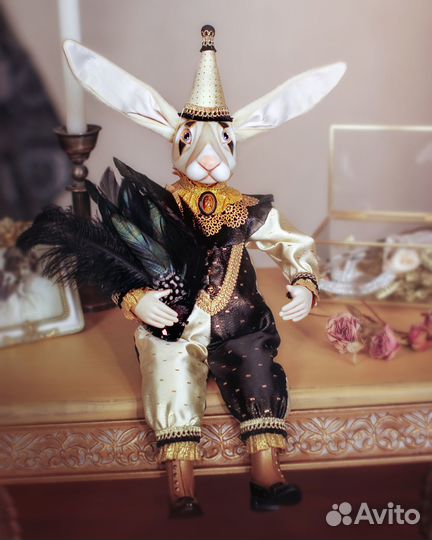 Интерьерная кукла ручной работы Кролик Пьеро