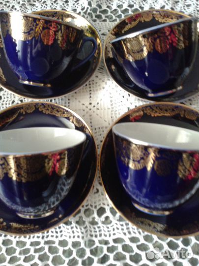 Лфз 1950-60г.Чайные пары.Кобальт,позолота