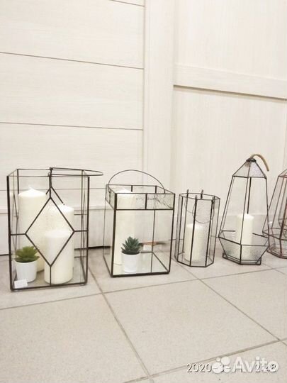 Каминные подсвечники из стекла