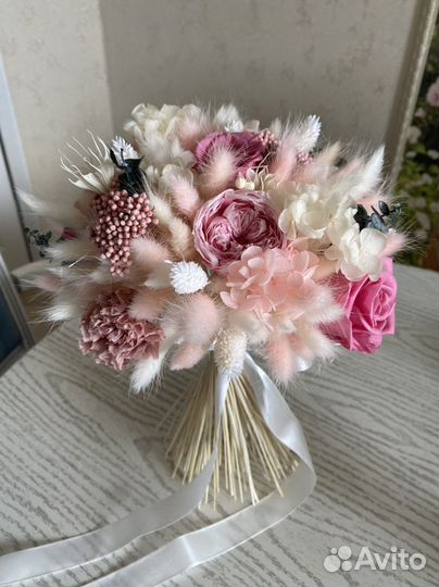 Свадебный букет из сухоцветов