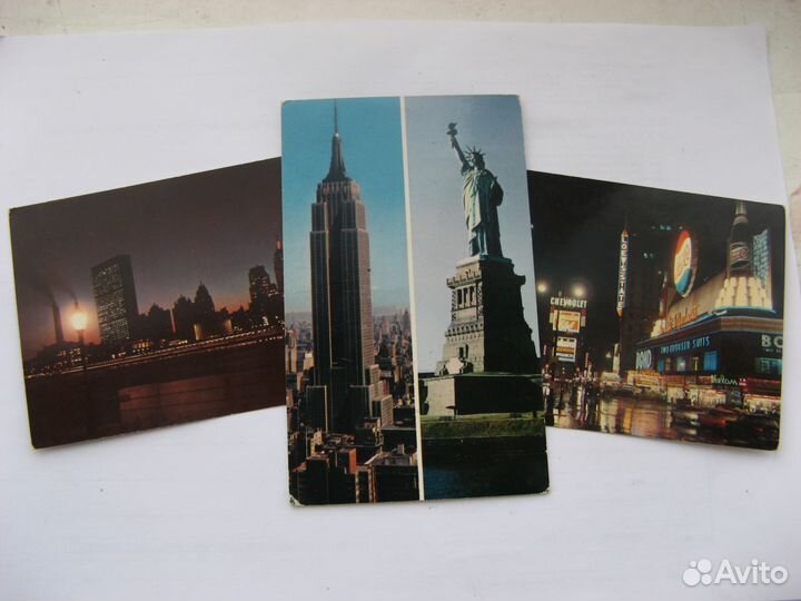 Открытки 10шт, 14x8.8смНью-Йорк 50-х год. сост. хf
