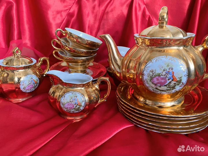 Сервиз чайный Япония Japan Cameo золотой фарфор