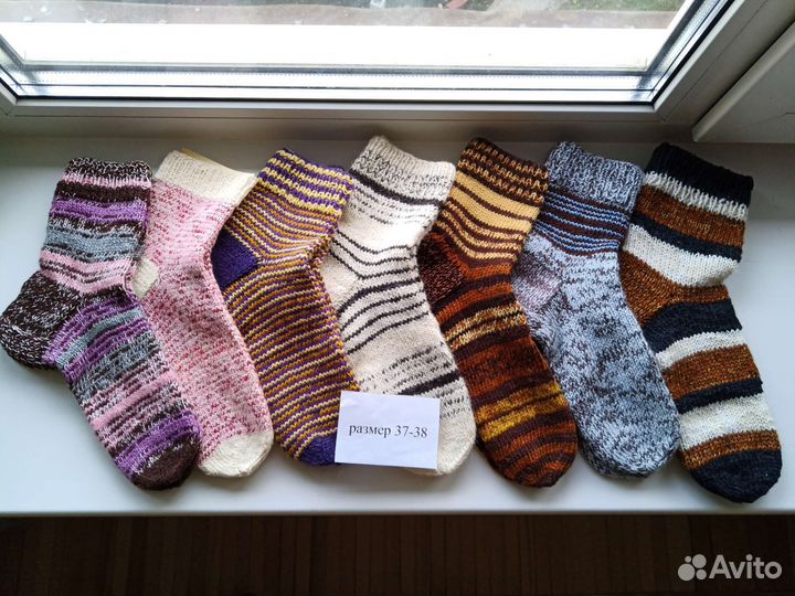 Шерстяные носки ручной вязки 36-46 размеры