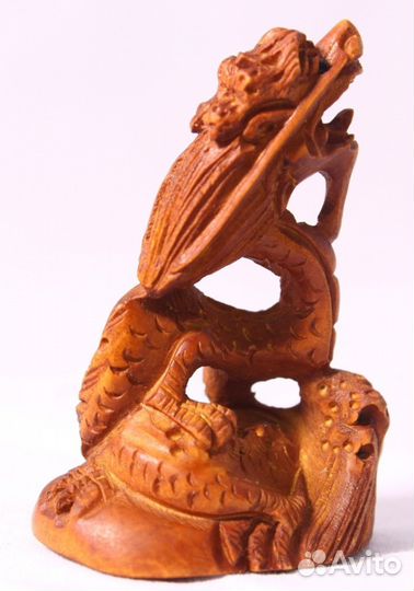 Статуэтка Дракон - Нэцкэ из Дерева Самшит ru* 50