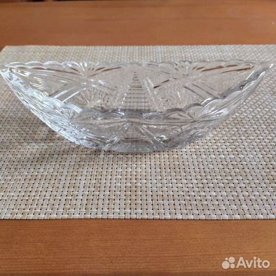 Ваза ладья салатник хрусталь СССР
