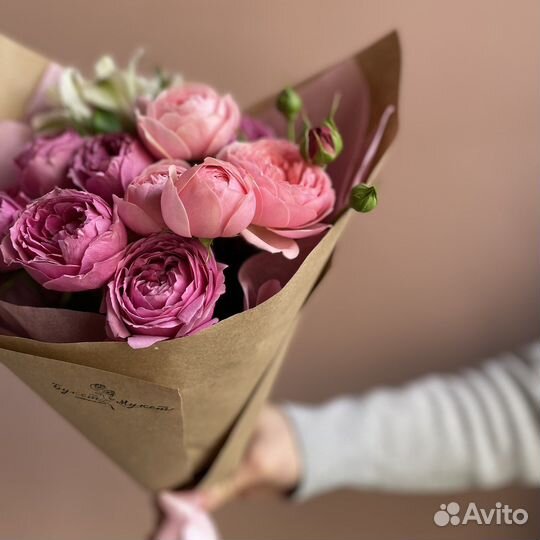 Букет цветов «Ягодный смузи» (Роза пионовидная)