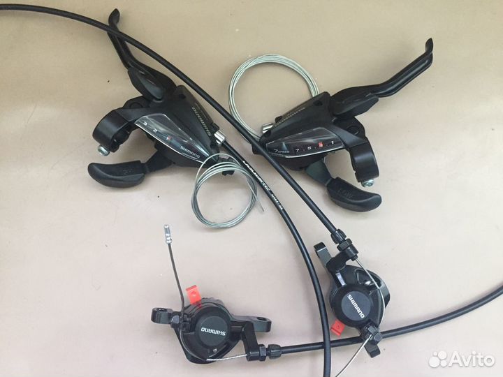 Тормоза Shimano механические и комборучки 3х7
