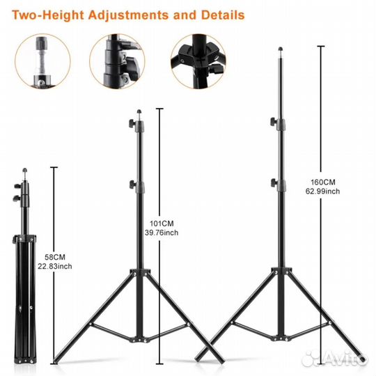 Кольцевая лампа 26 см на штативе до 160см