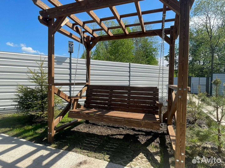 Садовые качели пергола