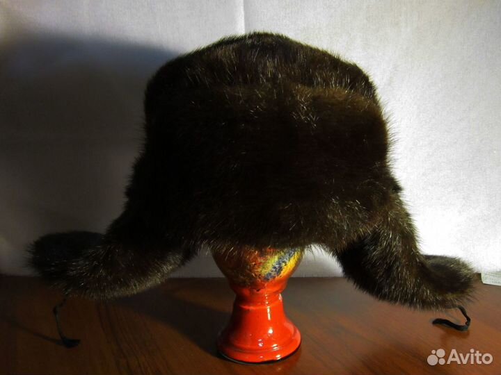 Норковая шапка ушанка. Размер 56