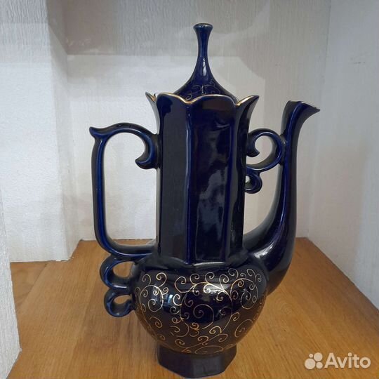 Чайно-кофейный сет - кобальт с золотом