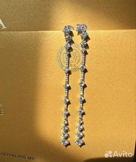 Серьги с муассанитами 4.93ct пара