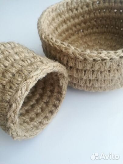 Подарочный набор вязанных корзин ручная работа