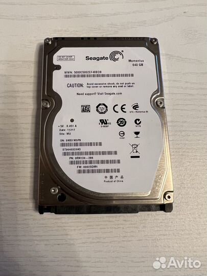 Жесткий диск 2,5 Seagate 640GB ST9640320AS
