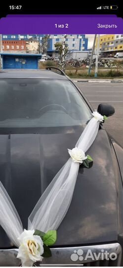 Украшение машины на свадьбу