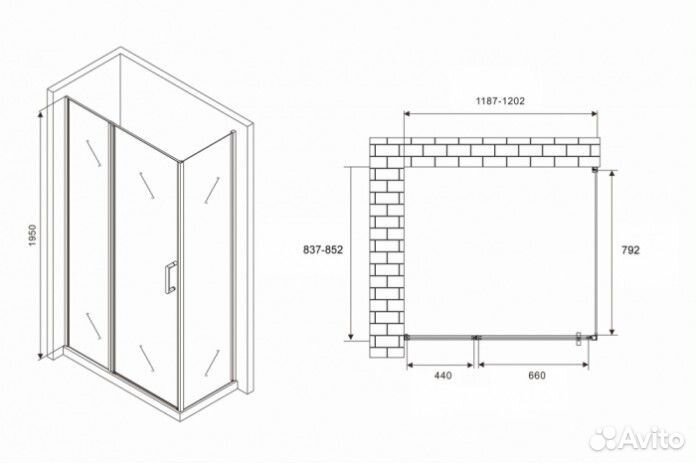 Душевой уголок Abber Sonnenstrand AG04120S-S85 120x85